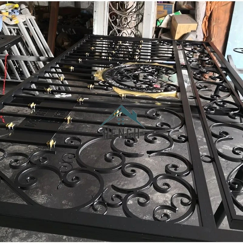 Black Piant Steel Metal Wrought Iron Gates Design Near Me China Manufacturers Suppliers 2