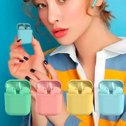 Lot 10 Bluetooth earphones Inpods 12 TWS wireless USB Cable