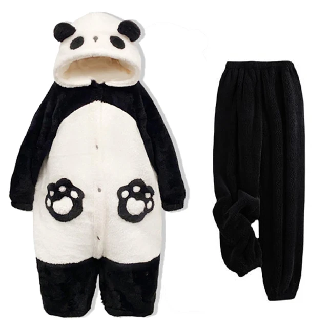 Winter Unisex the Panda Robes Costumes Onesies Kigurumi Unicron Cosplay Pajamas Adult Pyjamas Animal Sleepwear Jumpsuit Anime 5