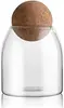 18oz Glass Storage Jar - Bamboo Cork-Sealed Canister for Food/Cotton Swabs (Decorative Apothecary Style) 1