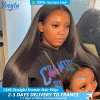 28 30 Pouces Perruques Cheveux Humains YOCYTU 13X6 lisse Perruque Peruvian Haut Qualité Pour Femme HD Transparent Lace Front Wigs Human Hair Perruque Cheveux Humains Livraison 3 Jours France 1