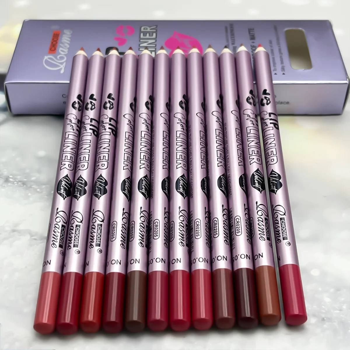 12pc Matte Lip Liners Set, 12 Assorted Colors, Gift Set, Long-Lasting & Non-Smudging, 3