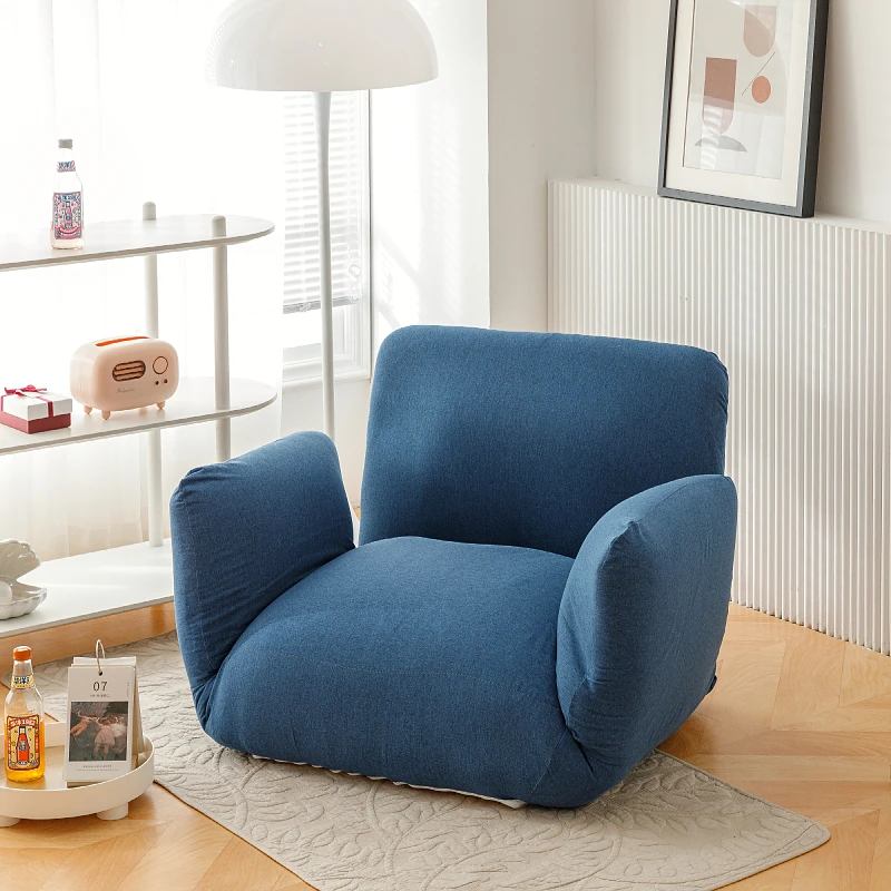 Japanese Furniture Fold Down Floor Chair Sofa Armchair Adjustable Backrest&Armrest Chair Ideal for Living Room, Bedroom, Dorm