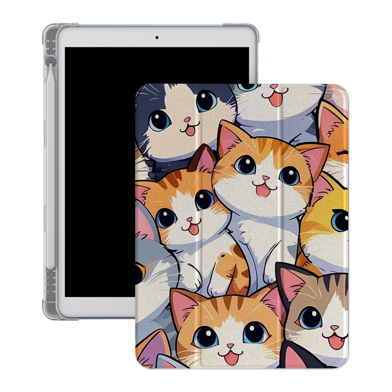 Charming Kawaii Cat iPad Cover - Cute Protective Tablet Case