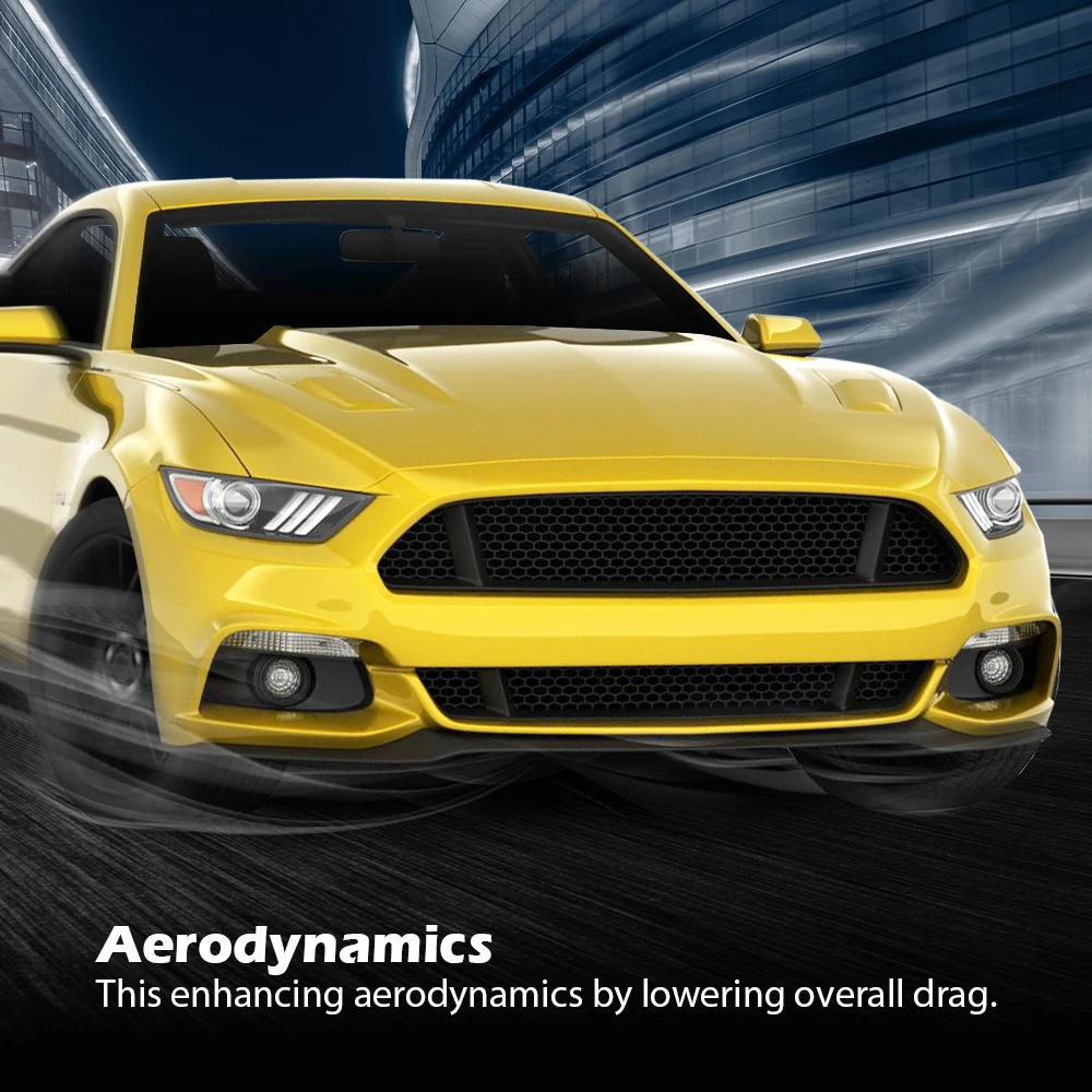 Front Bumper Spoiler Lip Chin Spoiler Body Kit Fit for 2013-2014 Ford Mustang Rp Style Abs Black Lower Splitter Protector Blade