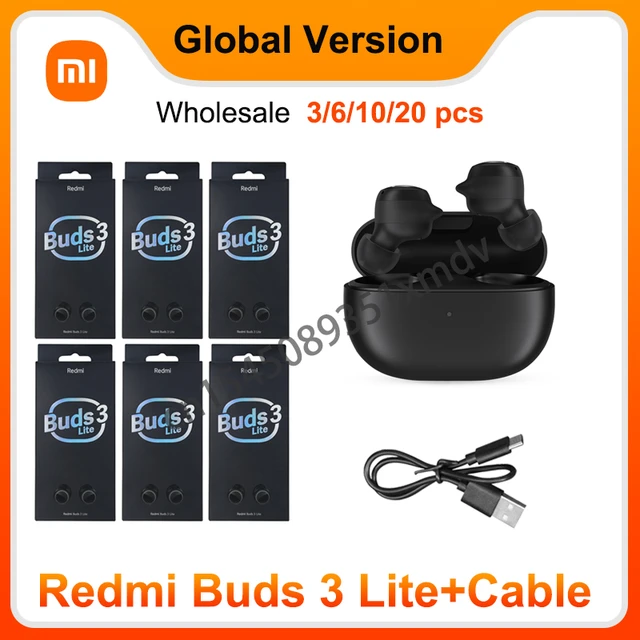 3/6/10/20 pcs Xiaomi Redmi Buds 3 Lite Black Global Edition Bluetooth  Earphones True