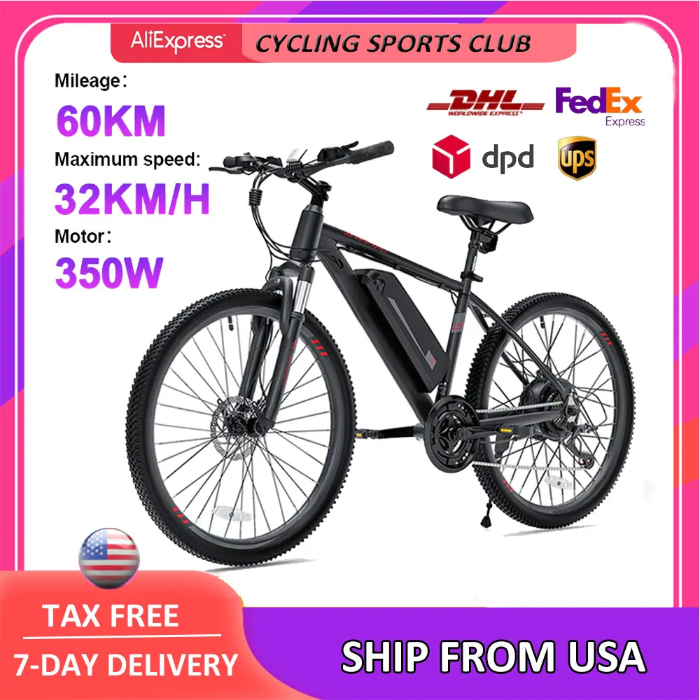 Electric Bike Adults 26 Inch Ebike,2x Faster Charge 350w Bafang Motor, 32km/h Mountain Bike 10