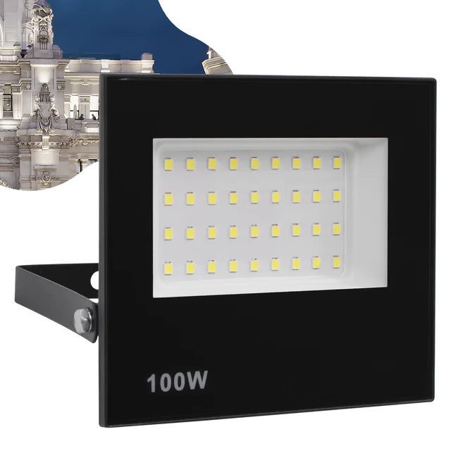 Refletor Led 100w Holofote Bivolt Prova Dágua Luz Branco Forte