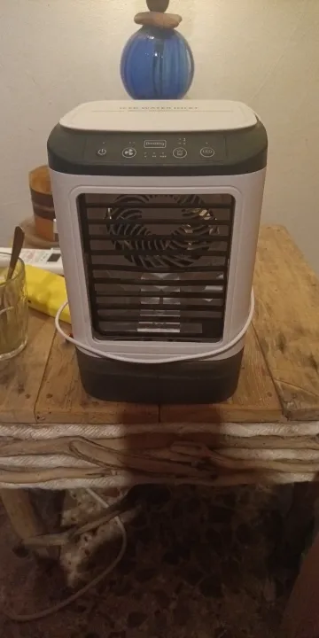 מצנן אוויר עם מים נייד לשולחן — קירור אישי, לחות ותאורת לילה - תמונה 5