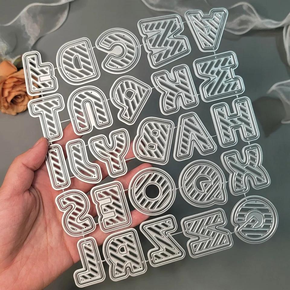 Wooden Alphabet Letters Metal Cutting Die Set Large Size, Scrapbook Embossing, Card Making, Photo Album Decoration, Lightweight For Daily Use From Homepro1, $8.53