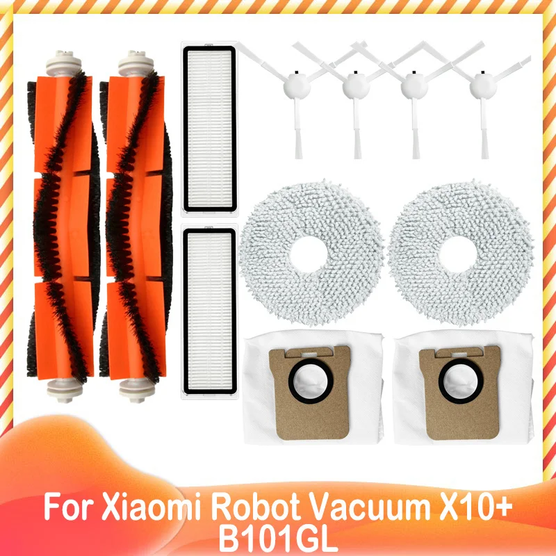 For Xiaomi Robot Vacuum X10+ X10 Plus B101GL Spare Parts Accessories Main  Side Brush Hepa Filter Dust Bag Rag Mop Stand Dust Box