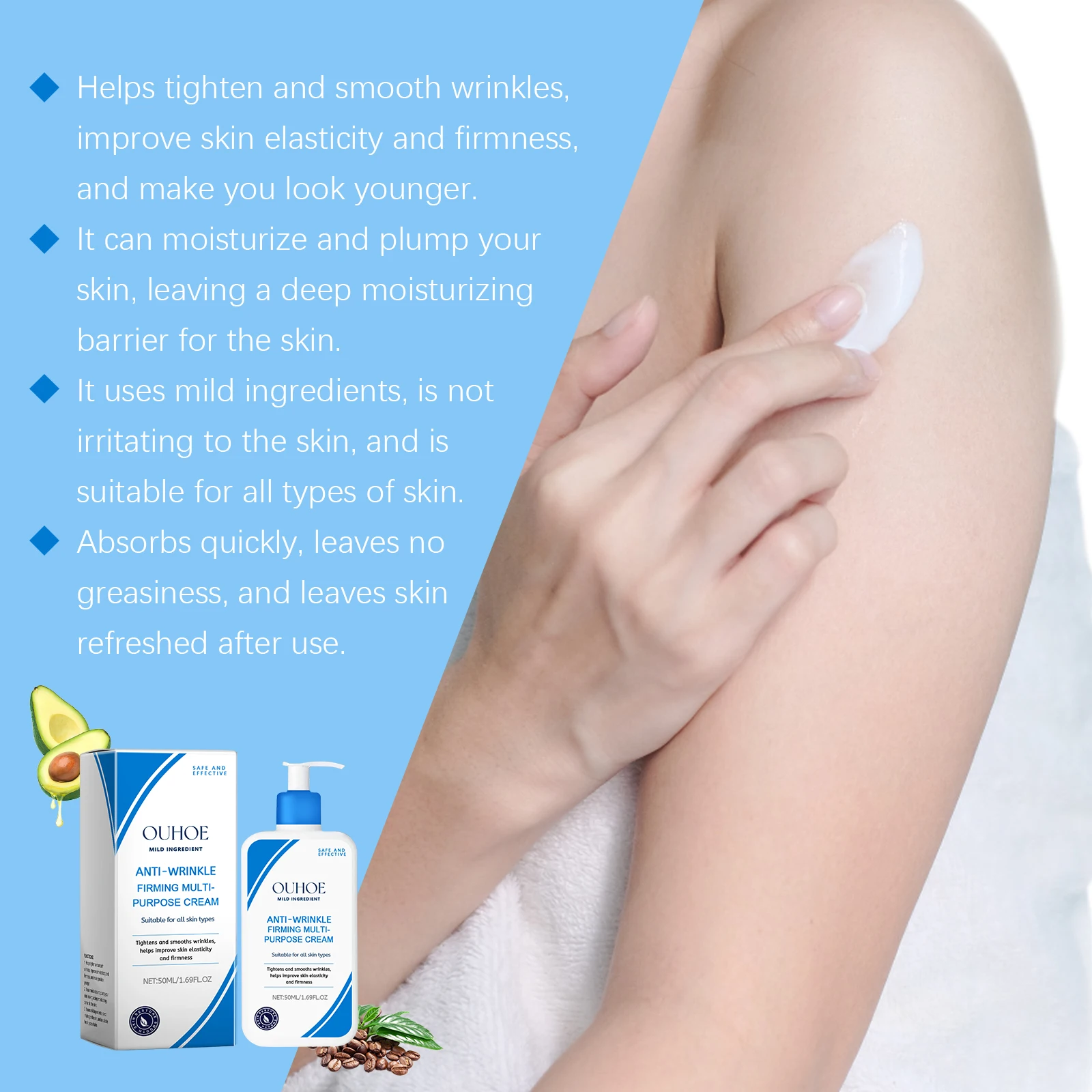 OUHOE Moisturizing Body Cream Chicken Skin Removal Pore Dark Spot Lotion Armpit Leg Boost Skin Refreshing Brightening Body Care 6