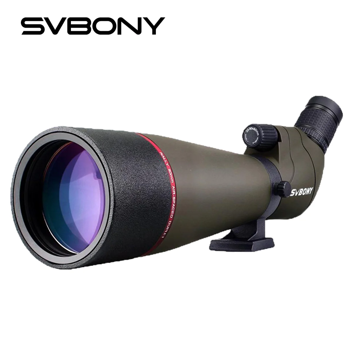 Telescope Binoculars Spotting Scope Optics Equipment Svbony Telescope SV13 20-60x80 Zoom 45-Degree Large Field of View Birdwatching Hiking Camping
