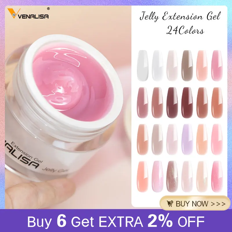 Venalisa 50Ml Jelly Gel Clear Nude Pink Camouflage Gel Nail Extend Uv Led Poly Nail Gel Nail Art Manicure Gel Acrilico