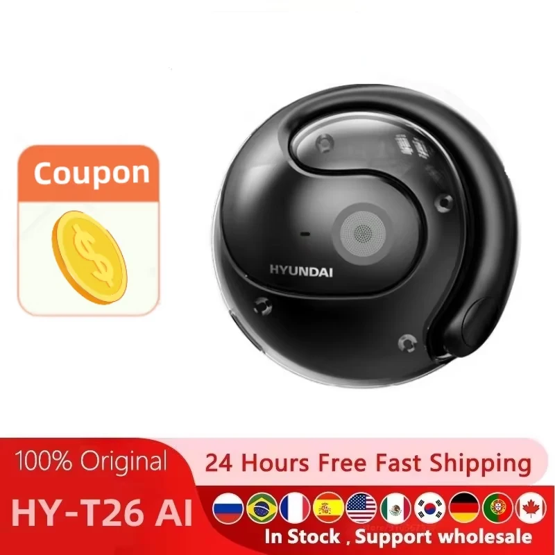 AI Translator Headphones 144 Languages Real Time Two-Way Translation Bluetooth headset for Business Wireless Waterproof Earbuds
