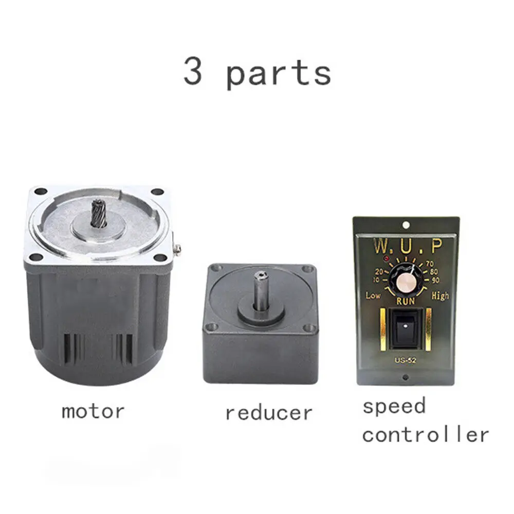 Motor Eléctrico 220V 40W - Reductor 1:15, 9rpm (alto Par, Velocidad Regulable)