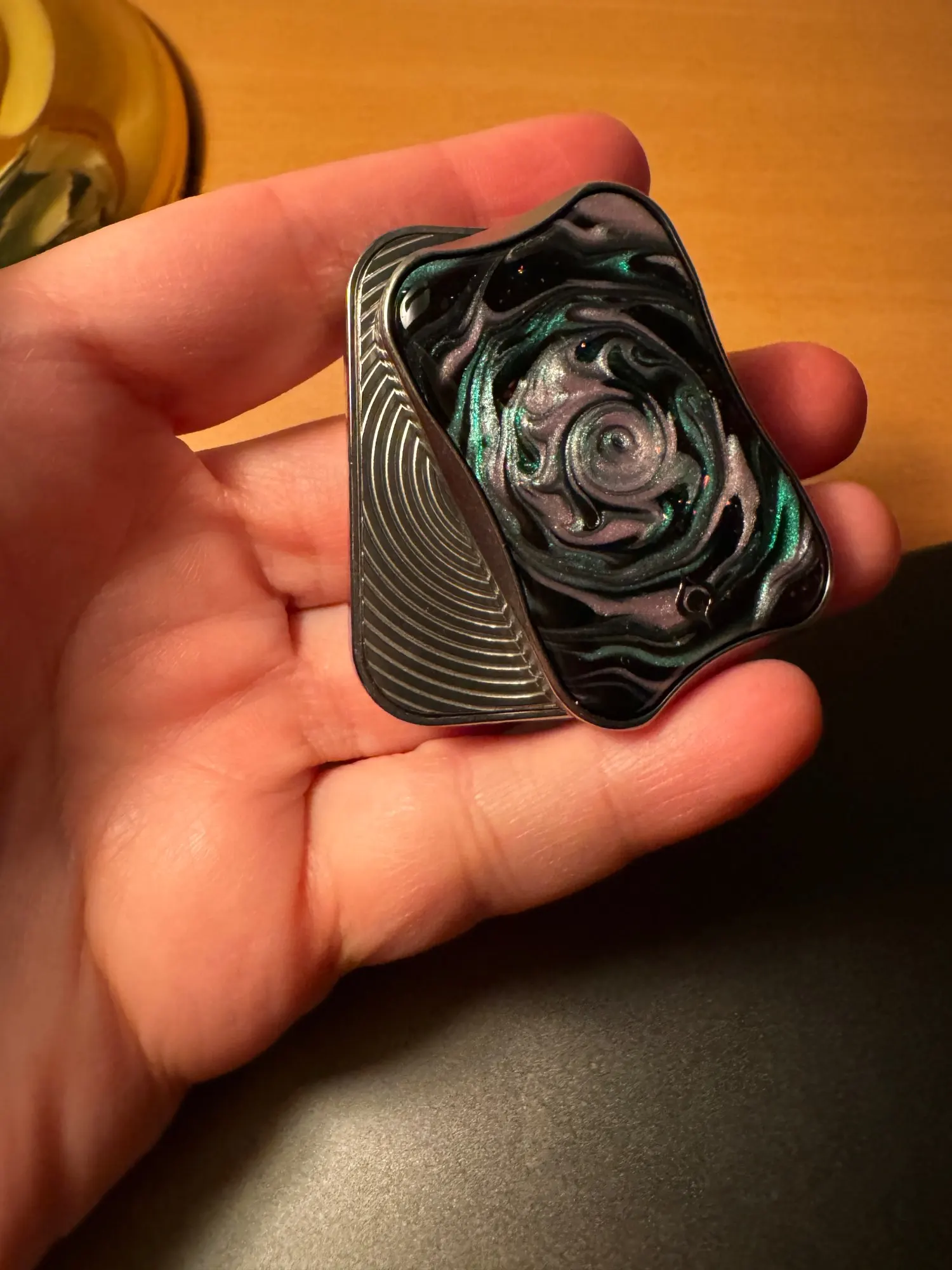 Peacock Aura Sand Slim Pro Unlimited Pushing Slider Fidget Slider