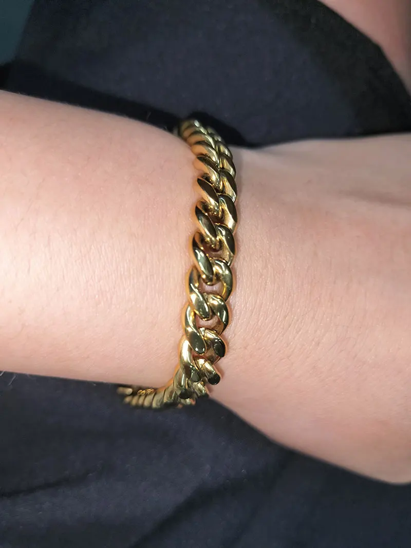 Stainless Steel Gold Cuban Chain