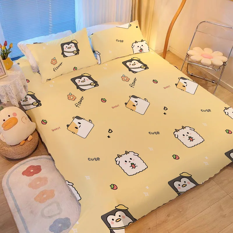 2025 New Collection Solid Color All-Season Washed Cotton Bedding Set, Fitted Sheets for Student Dorms, Home Bedrooms 6