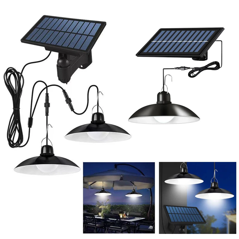 Solar Pendant Lamp Outdoor Indoor IP65 Waterproof Split LED Light with Remote Control Camping Garden Courtyard Linear Lighting