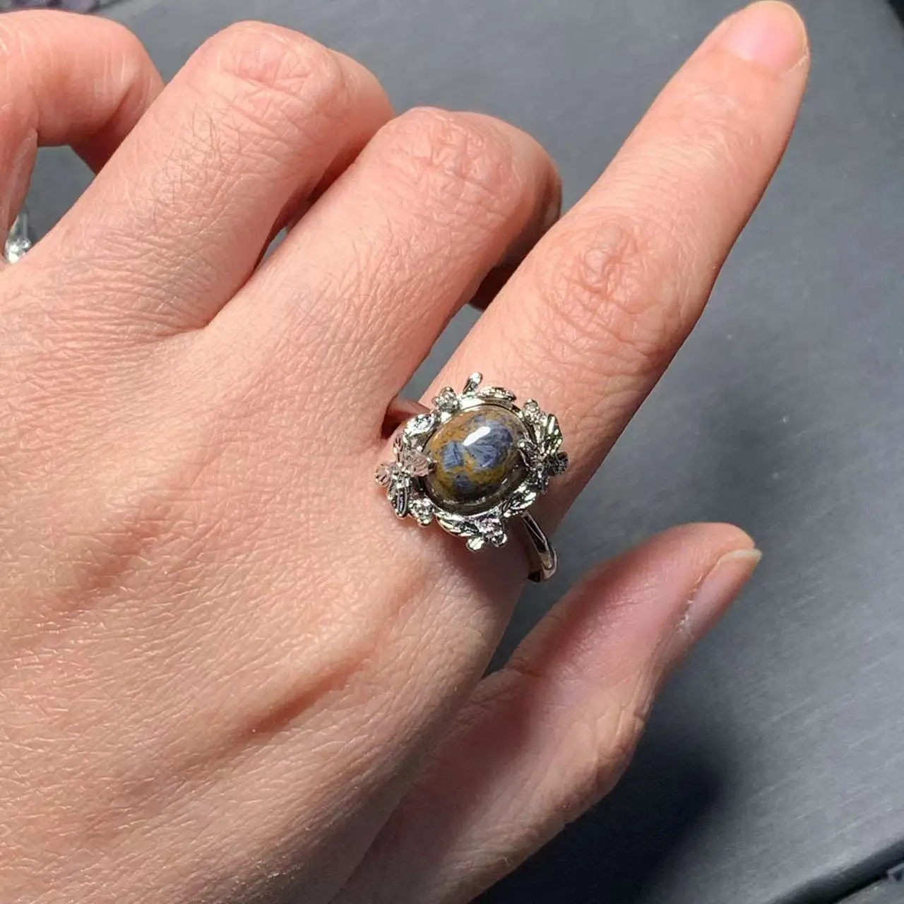 MM Natural Pietersite Ring Adjustable Female Jewelry for Women Gift Wholesale High Quality Vintage Fine