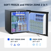 ICYGLEE 1.7 Cu.Ft Mini Fridge with Freezer Reversible Single Door Compact Refrigerator Adjustable Fridge for Bedroom Office Dorm 2