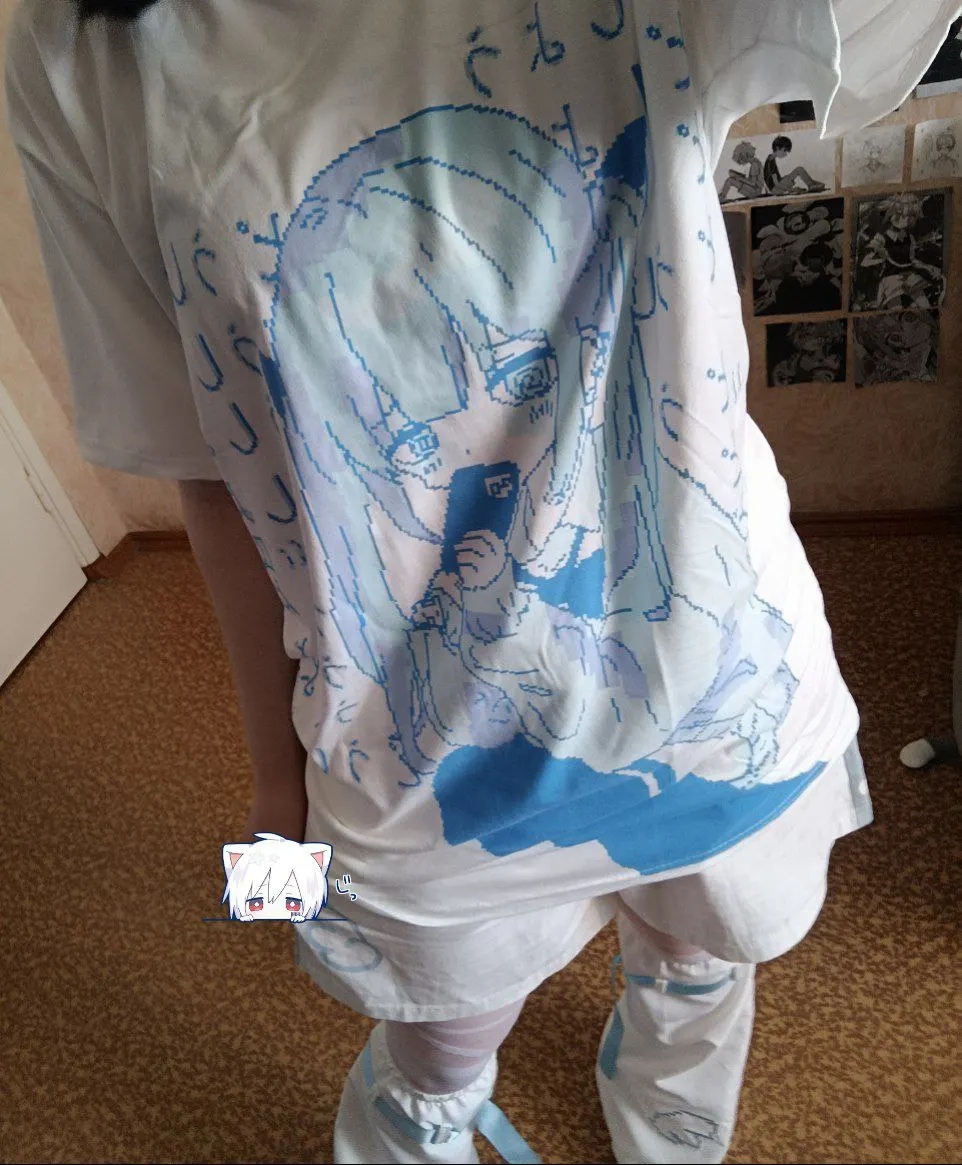 White Loose T-Shirt - Animecore Aesthetic photo review