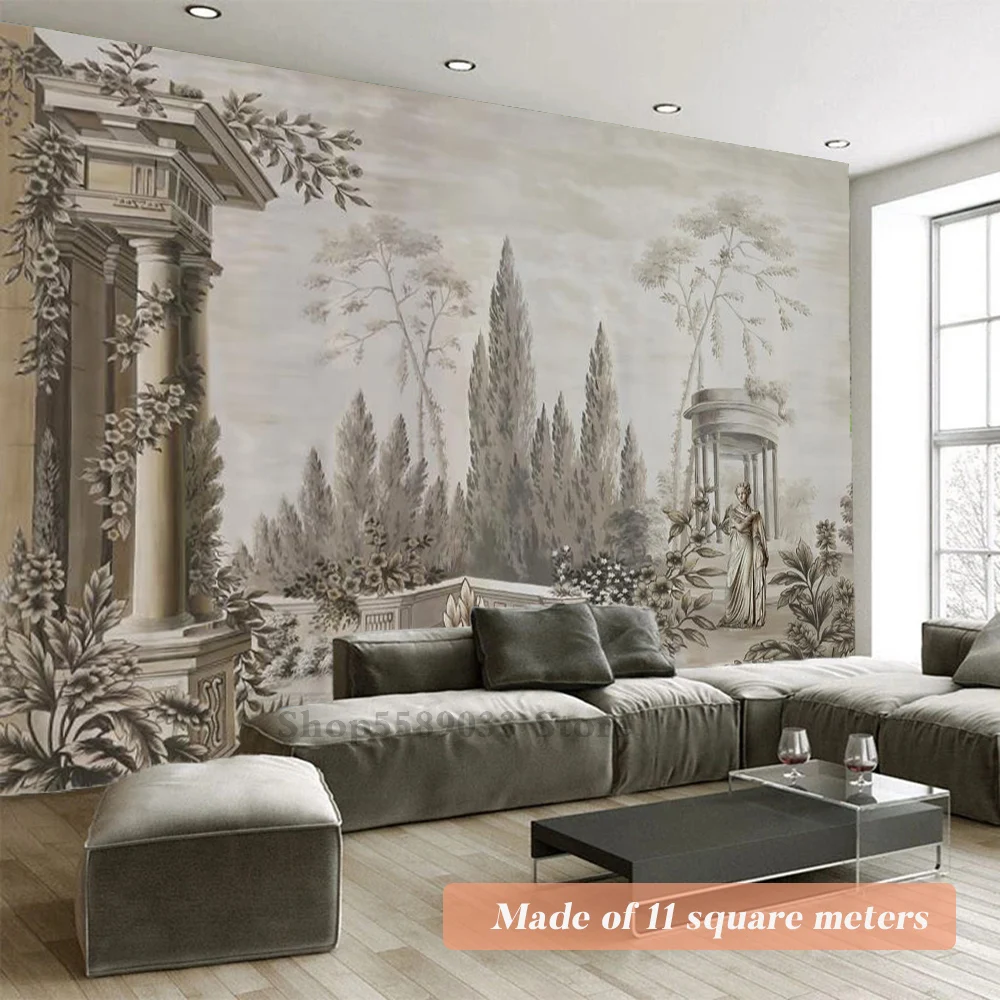 Europeu Vintage Home Wallpaper Pintura Personalizada para Wall Decor Quarto Estudo Renovação do Escritório Ornamento de Arte Tamanho Grande Pátio