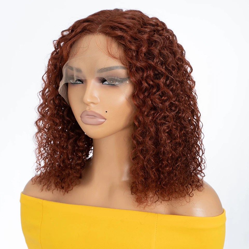 Glueless Wig Human Hair Ready To Wear Deep Wave Bob Human Hair Wig Glueless Pre-Cut 13X6X1 Lace Curly Wigs for Women