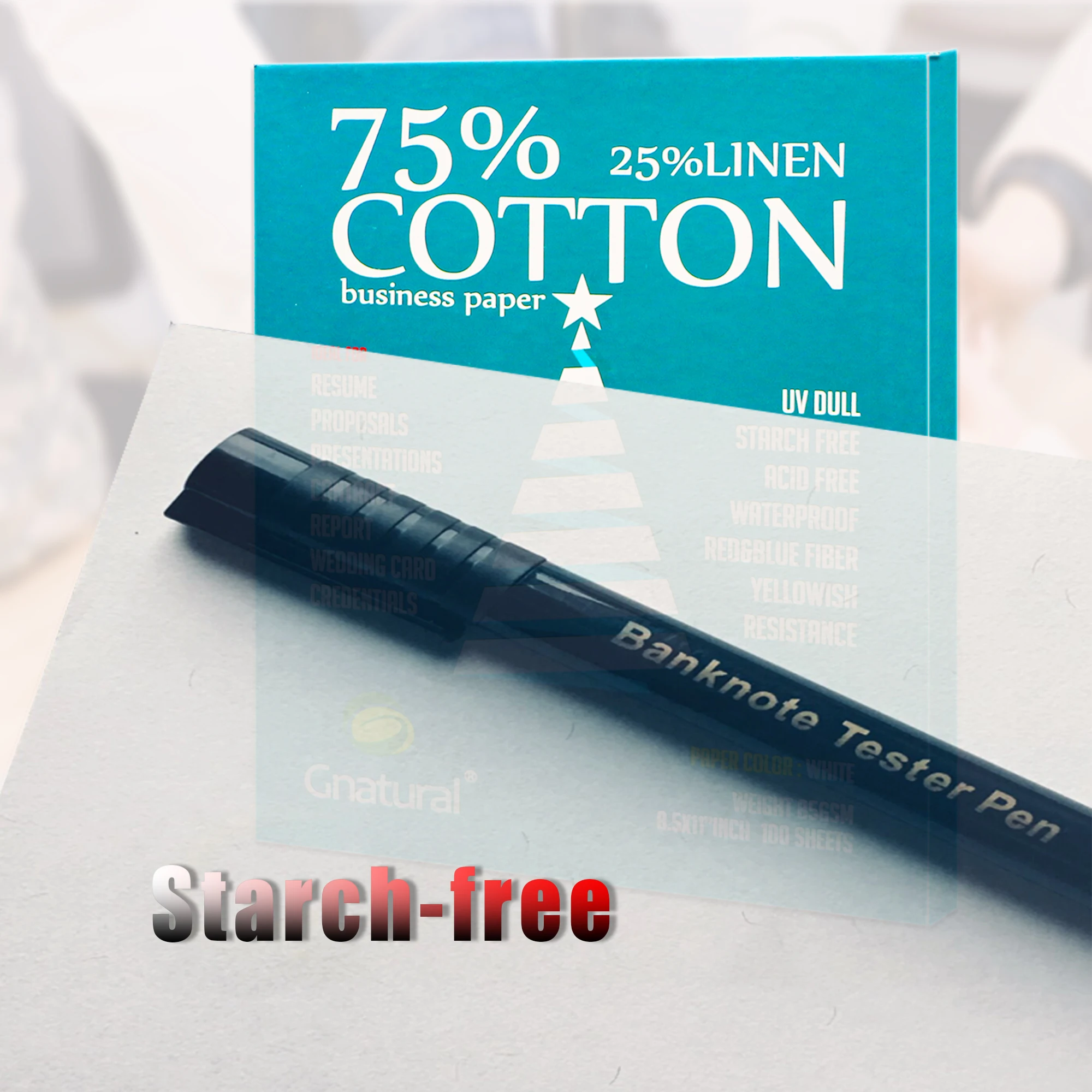 85gsm US 75% cotton 25% linen paper Letter size 216*279mm 100 sheets Cotton Linen Paper