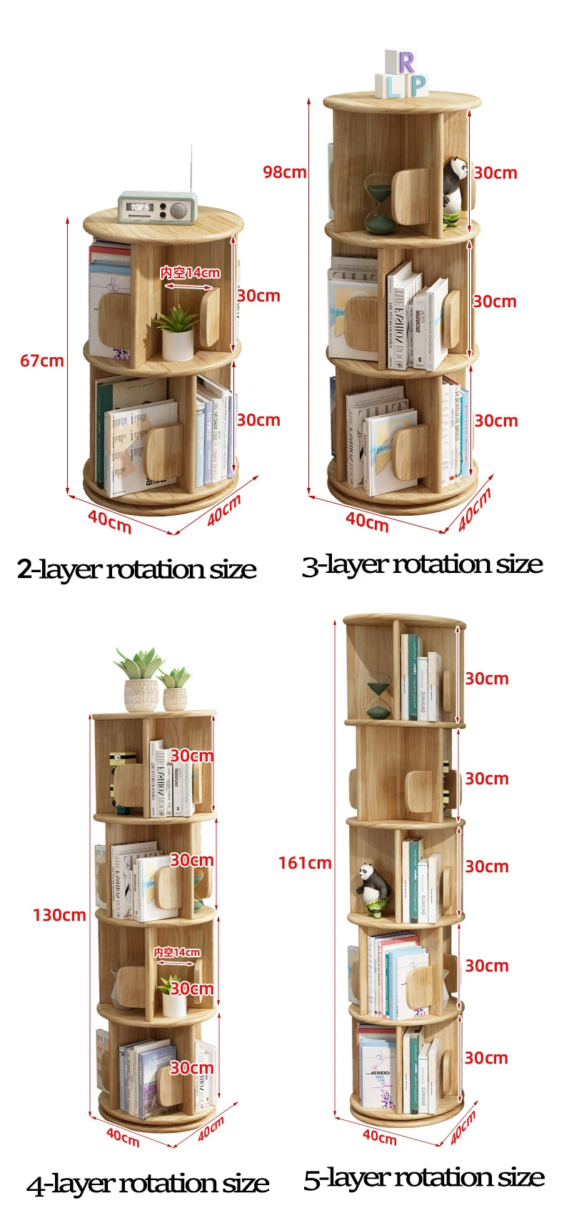 360&deg; Rotating Children&rsquo;s Cartoon Bookshelf Floor Book Rack for Home Child Book Shelf Furniture Bookcases