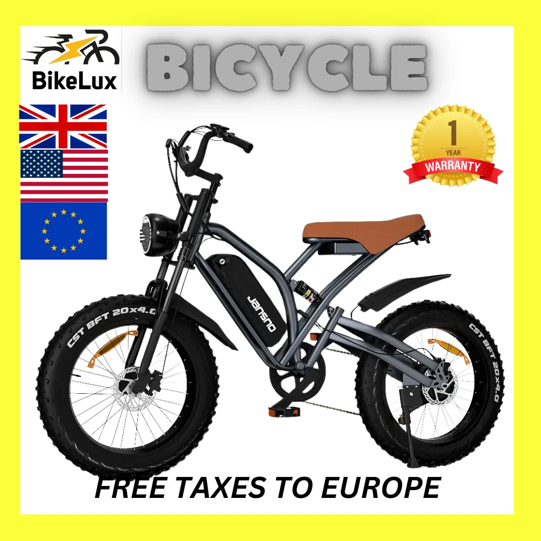 

Jansno X50 Wide Fat Tire 20 Inch Mountain Ebike Variable Speed Travel Retro Off Road Beach Motorcycle Power Electric Bicycle