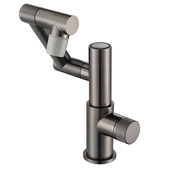 Folding Gunmetal Basin Water Mixer with Digital LED