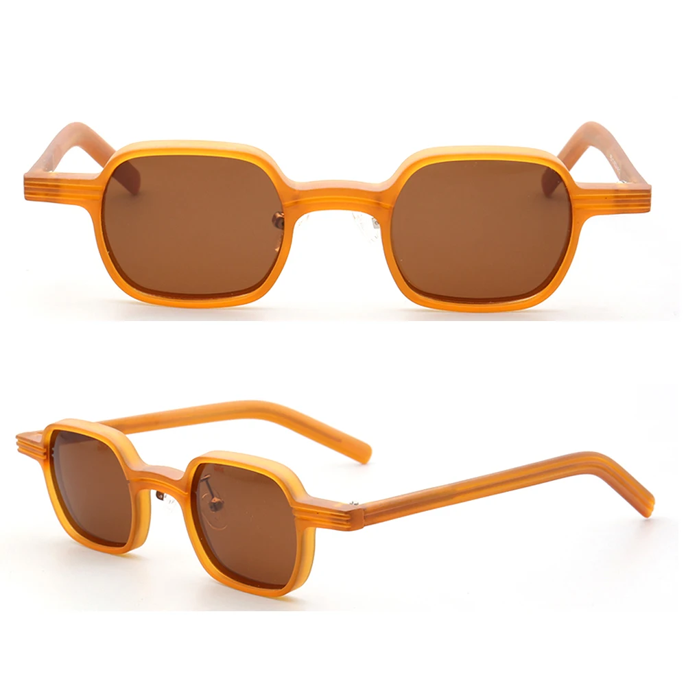 Vintage Men Square Sunglasses Polarized Women UV400 Sun Glasses Driving Eyewear Retro Brown Grey Black Blue Transparent