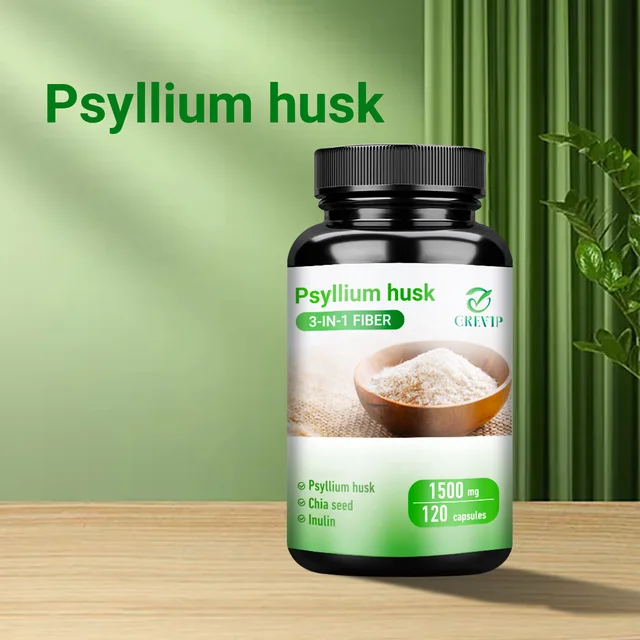 2538-7e81e4.jpg Psyllium Husk Supplement - Natural Soluble Fiber - Improve Digestion and Relieve Bloating, Intestinal Health - 120 Capsules