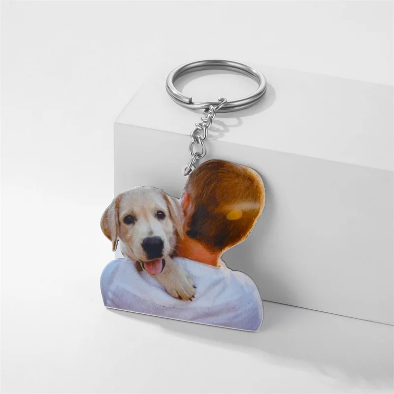 Portrait Your Pet Photo Key Chain Personalized Dog Keychain Custom Picture  Keyrings Dog Photo Keyring Pet Keepsake JewelryPet Lover Gift