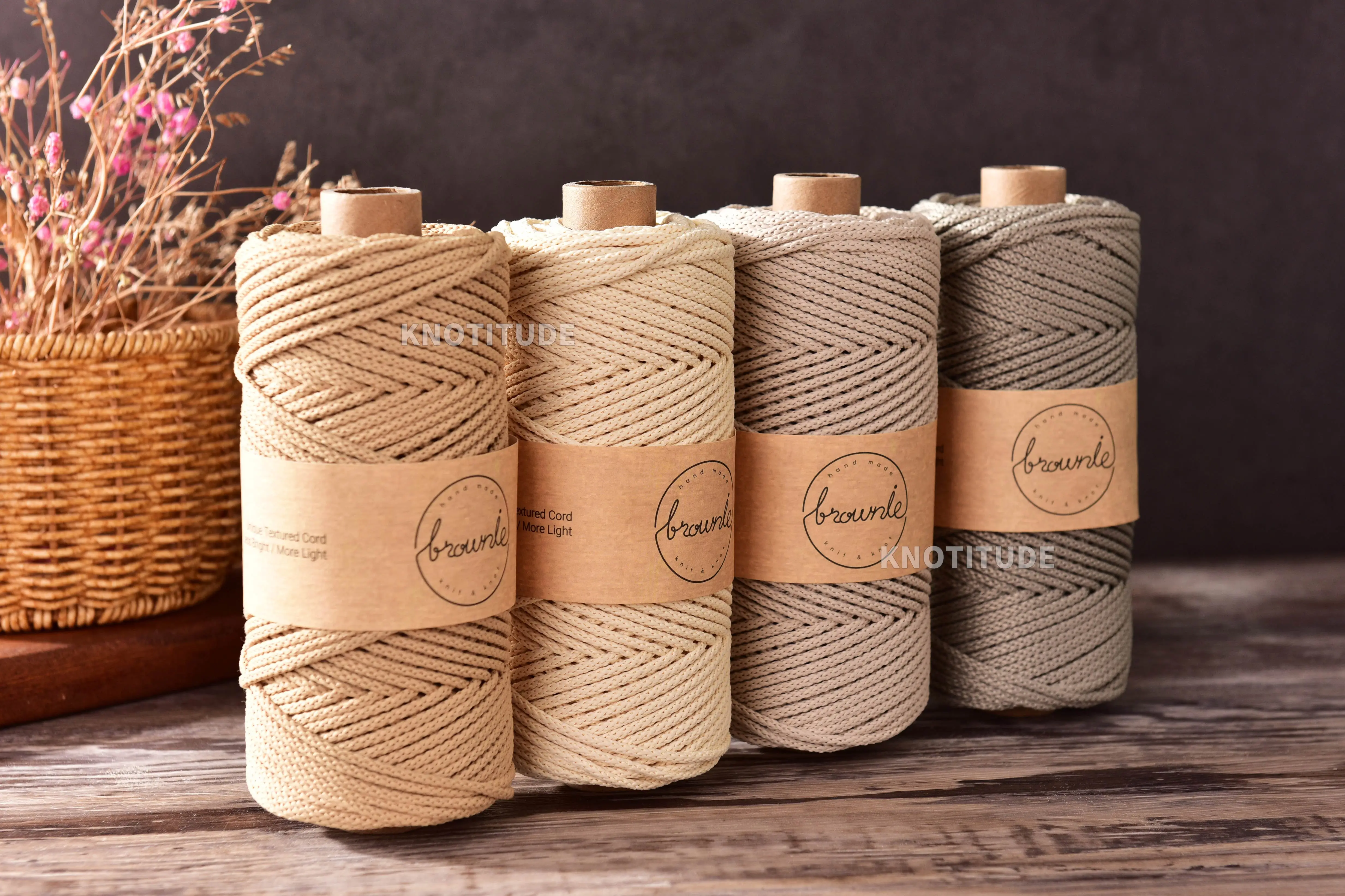 3.5MM Polyester Knitting Cord Macrame braid cord for Hand Knitting & Bag Making Rope Rug Making cord 4