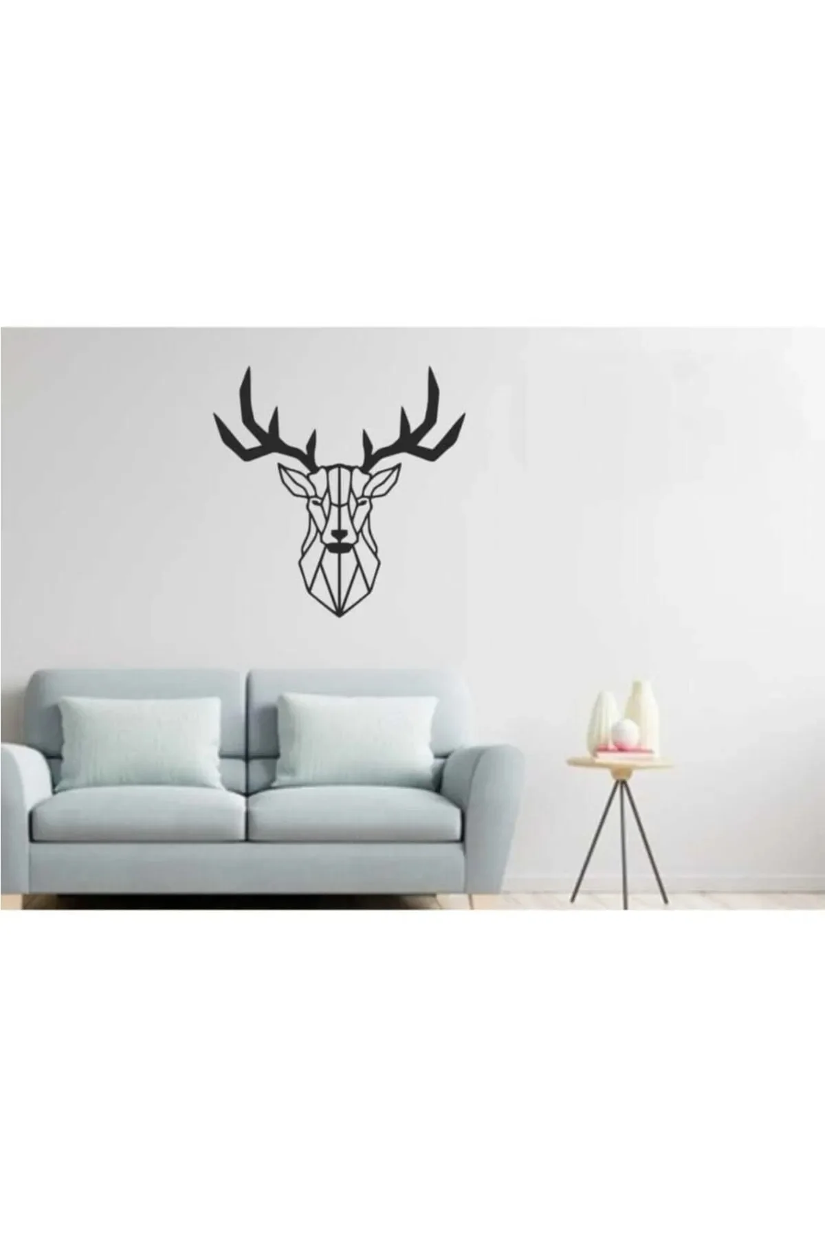 

Deer Head Figure Wooden 40x40 Cm Mdf Decorative Deer Decor Wall Painting - Wall Ornament Gift 3D Home Office Decoration Living