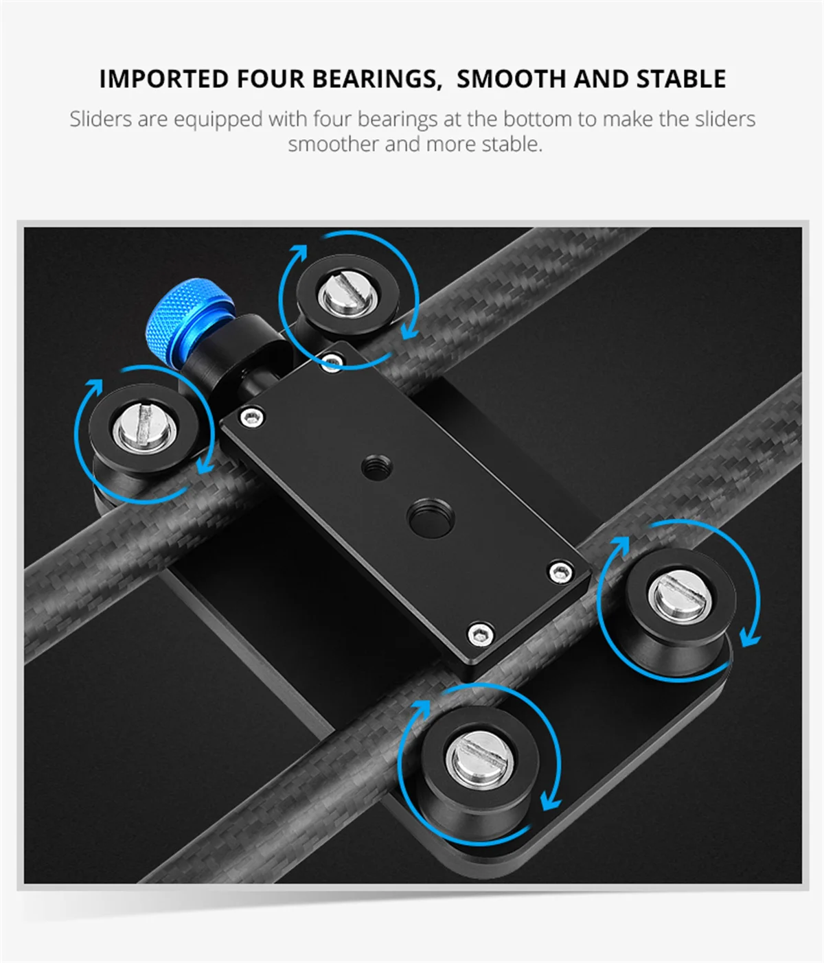 YELANGU 40CM Carbon Fiber Camera Track Slider for Canon Nikon Sony DSLR Smartphone Lightweight Smooth Video Stabilizer Rail camera track slider