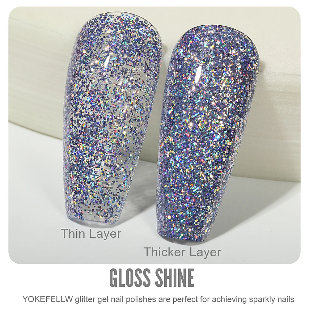 YOKEFELLOW-10ml 그레이 블루 리플렉티브 젤 네일 폴리시 베이스 탑 코트, UV LED 젤 네일 아트 바니시 매니큐어 네일 젤  병-Freehip.co.kr