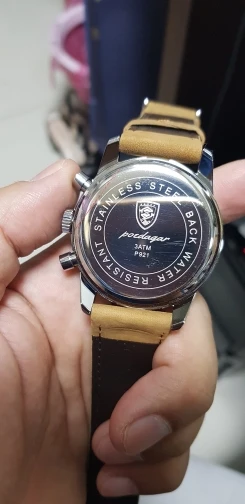 POEDAGAR Luxury Man Watch Waterproof Chronograph Luminous Quartz Leather Sports Watch photo review