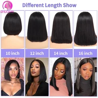 Perruques courtes bob en V pour femmes, perruques courtes droites en cheveux humains, sans colle, perruque U-part, perruques courtes bob brésiliennes en cheveux humains 6