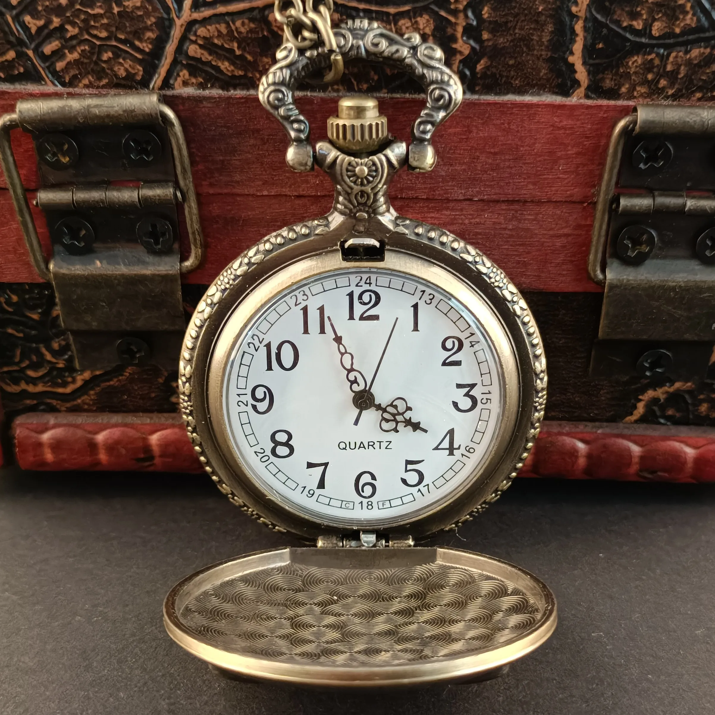 Steampunk-빈티지 올빼미 조각 쿼츠 포켓 시계, 맞춤형 남성 여성 목걸이 체인 액세서리