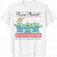 Summer New Boys and Girls Disney Pixar Toy Story Pizza Planet Alien Cartoon Pattern T-Shirt KID/Adult Casual O-Neck Short Sleeve 1