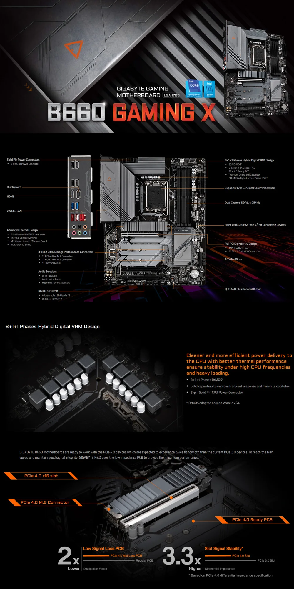 Gigabyte B660 Gaming X Ddr5 Motherboard Intel B660 Support Intel 12th