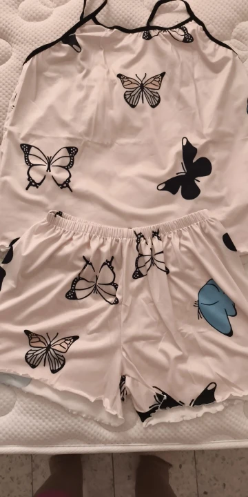 Elegant Butterfly Print Pajama Set with Cami & Shorts photo review