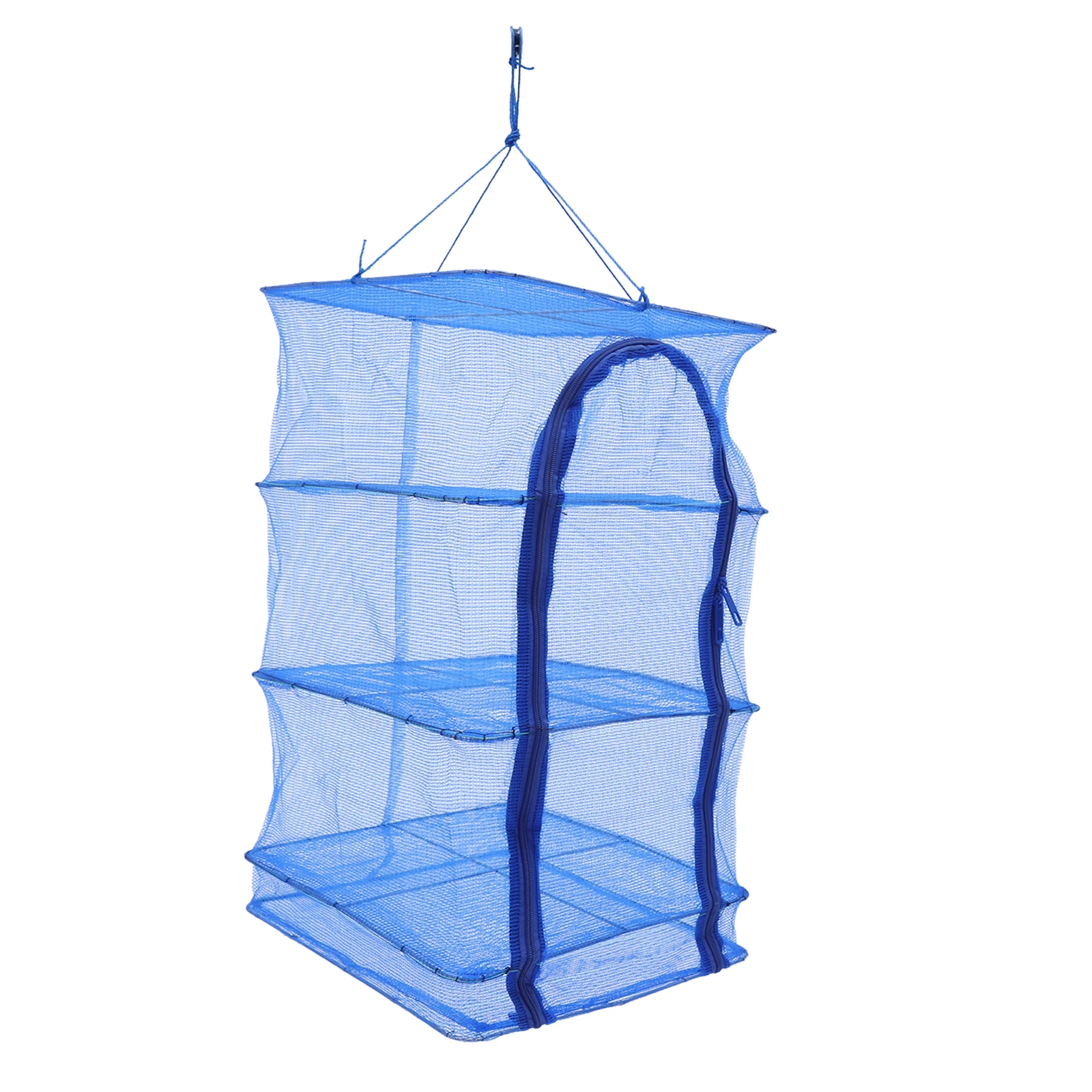 4 Layers Fish Drying Rack Vegetable Plant Dishes Dryer Mesh Hanging Net Foldable Wide Space For Living Room, Balcony, Study 2