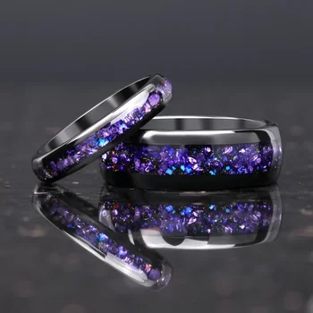 tungsten carbide ring for man anillos bague homme pareja de compromiso fashion jewelry wedding band Amethyst engagement rings
