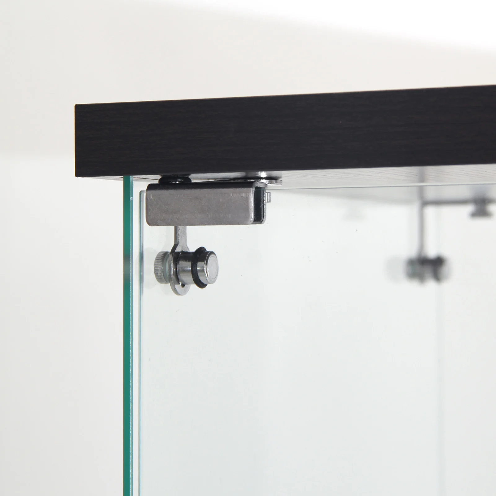 Glasvitrine, 2 Ebenen, Glasschrank, Wohnzimmer mit LED, moderner Glassammlungsschrank, Glasschrank für Schreibtisch, Objektschrank – Detail 8