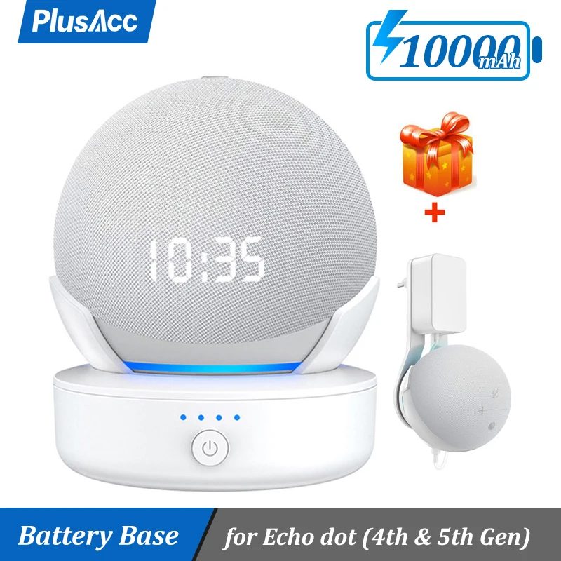 PlusAcc – Base de batterie Portable de 10000mAh, pour Alexa Echo